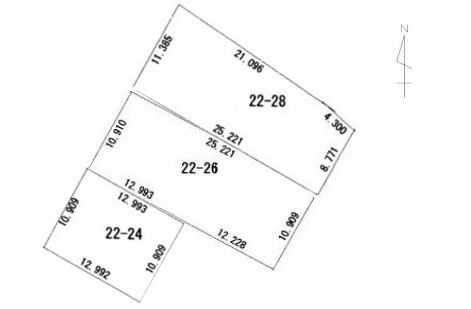 広尾郡大樹町緑町２２番の売地地積図